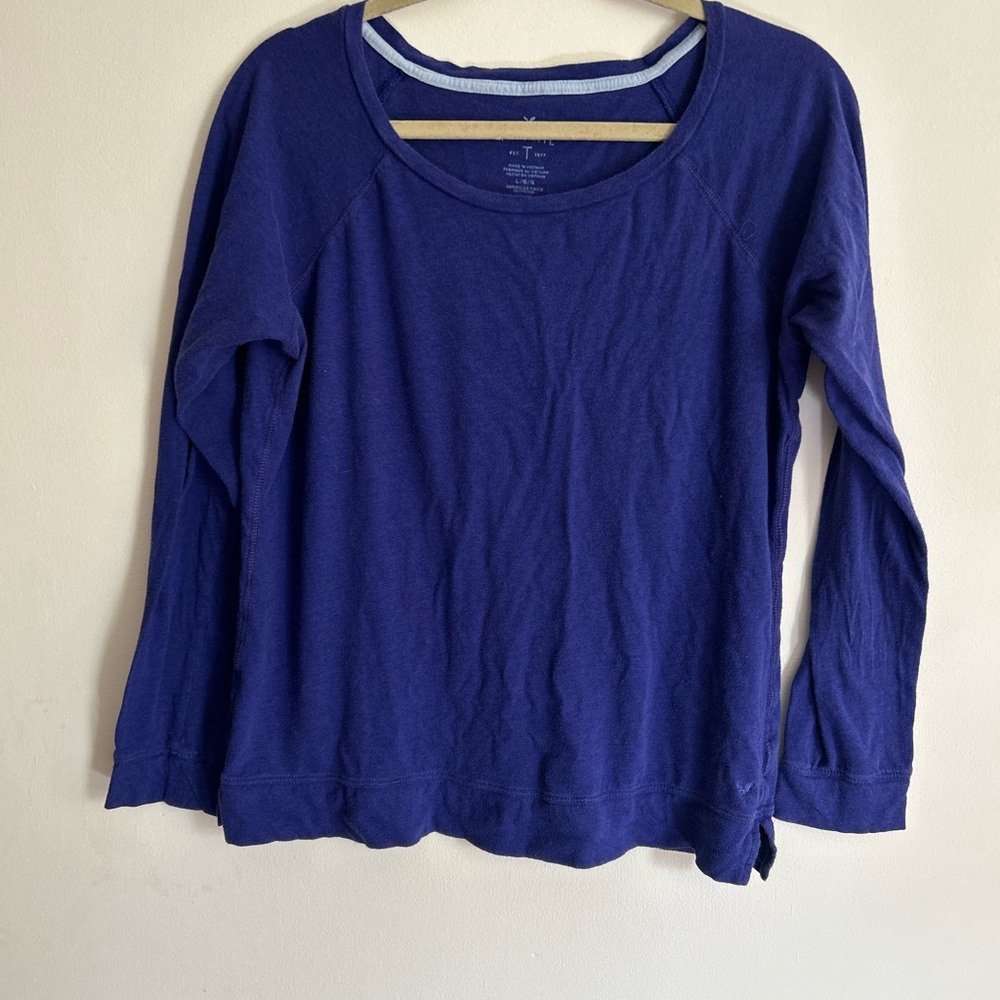 American Eagle Outfitters Blue Relaxed Long Sleeve Blouse